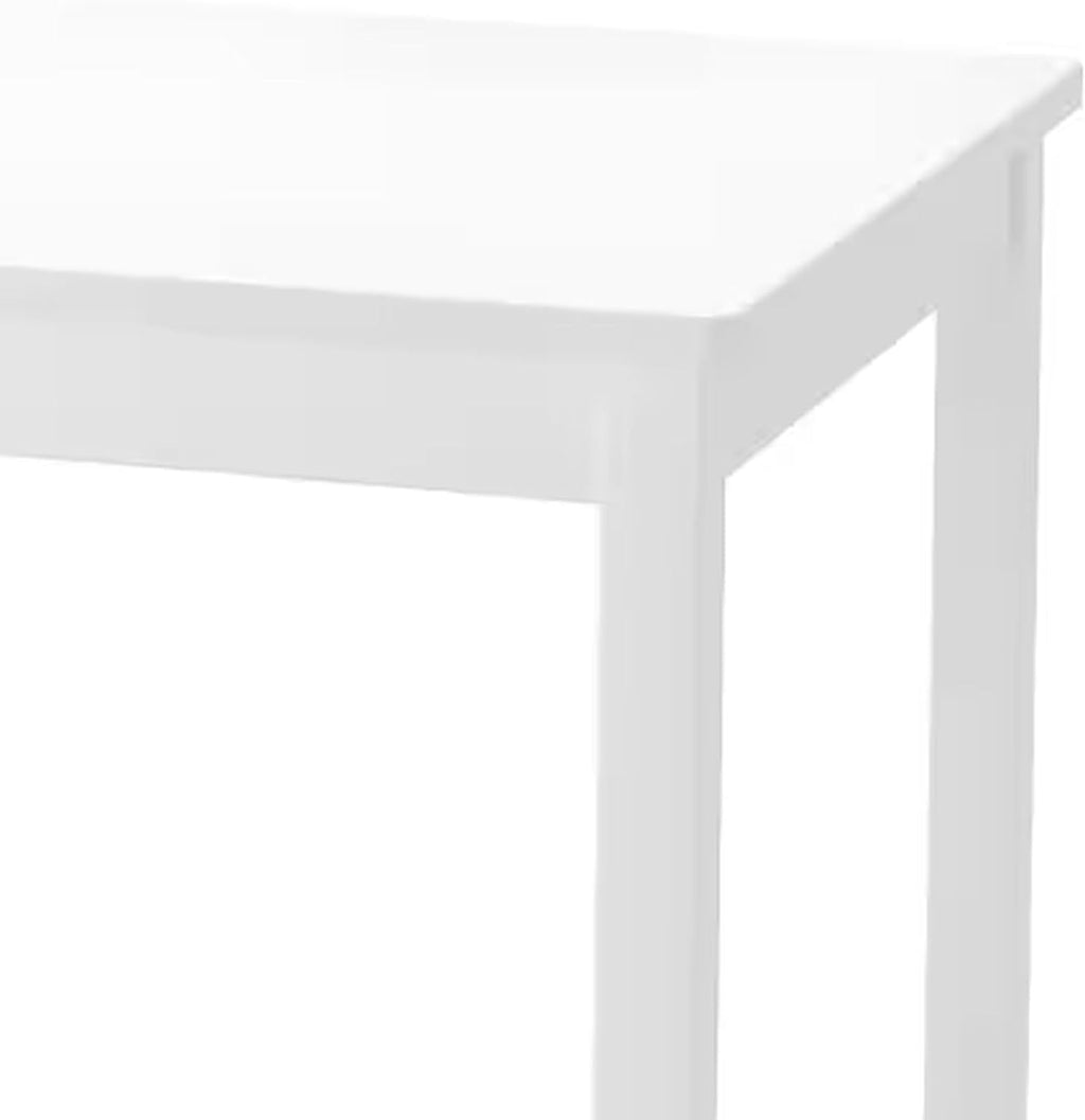 PJ Wood Children's Table for Creative Play, Puzzles and Games, Solid Rubberwood and Fiberboard Construction, Ideal for Ages 0-6 Years, White