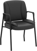 JUMMICO Office Guest Chair Reception Chair for Office Reception Lobby PU Leather Waiting Room Chair with Armrests Executive Office Chair Upholstered Set of 2
