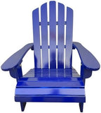 Kids Wooden Rocking Chair for Indoor and Outdoor Use - Sturdy Hardwood Construction with Comfortable Slatted Back Design (Blue + Solid Wood-1)