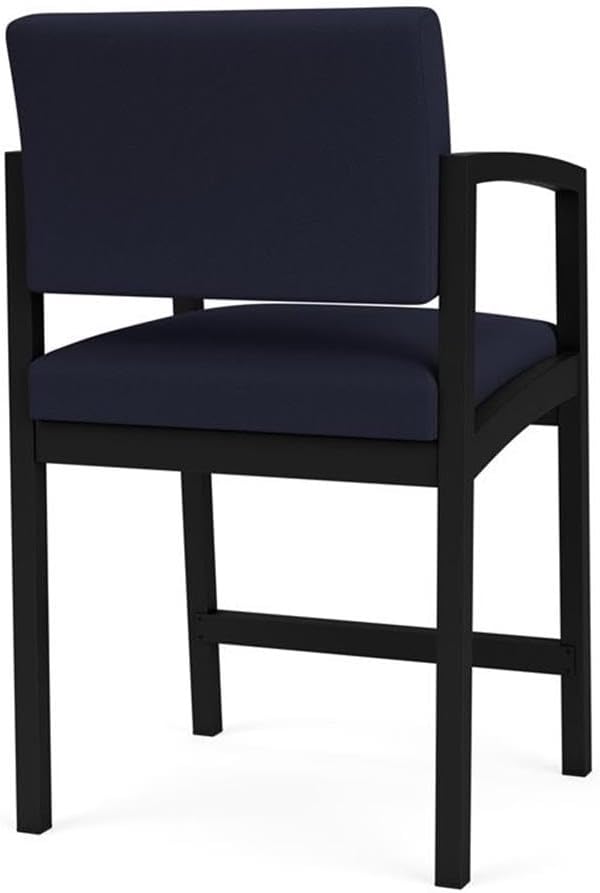 Lenox Steel Reception Waiting Room Hip Chair/Black Steel/Navy Blue