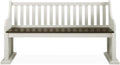 Steve Silver Joanna Two-Tone Ivory and Dark Oak Farmhouse Dining Bench with Back