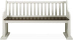 Steve Silver Joanna Two-Tone Ivory and Dark Oak Farmhouse Dining Bench with Back
