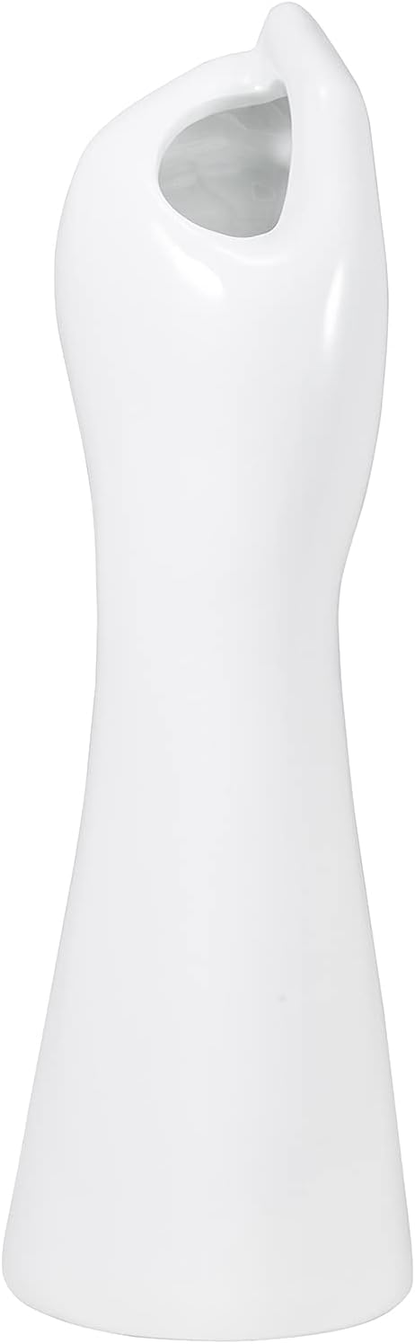 Human Body Ceramic Hand Vase, Arm Body Shaped Small Flower vase Modern Aesthetic Decorative White Ceramic vases for Home Living Room décor