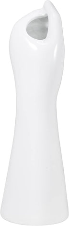 Human Body Ceramic Hand Vase, Arm Body Shaped Small Flower vase Modern Aesthetic Decorative White Ceramic vases for Home Living Room décor