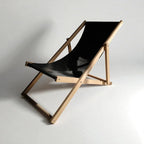 Wooden Folding Beach Chair, Outdoor Sling Chair with Beige Canvas, Portable Lounge Chair for Patio, Deck, Yard, Poolside, Beach, Balcony