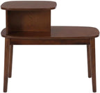 Furnifact Brown Chairside End Table, 2 Tier Shelves, Mid-Century Style Solid Wood Legs, Durable Veneer Finish, Modern Living Room Accent