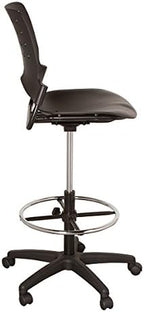 Learniture Ballard Adjustable Height Drafting Stool w/Chrome Foot Ring NOR-TSU3004-SO- Black