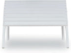 Hawthorne Collections Transitional Outdoor Ottoman, 21.66" W x 21.06" D x 13.78" H, Solid Wood and Acacia, White Finish, Sturdy Patio Furniture Footrest, Complement to Adirondack or Outdoor Seating