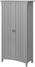 BOWERY HILL Wood Kitchen Pantry Cabinet with Doors, Cape Cod Gray Finish, 62.95" H x 31.5" W x 15.75" D, 5 Shelves, Adjustable Storage for Dining Room, Home Office or Entryway