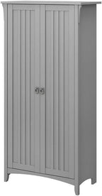 BOWERY HILL Wood Kitchen Pantry Cabinet with Doors, Cape Cod Gray Finish, 62.95" H x 31.5" W x 15.75" D, 5 Shelves, Adjustable Storage for Dining Room, Home Office or Entryway