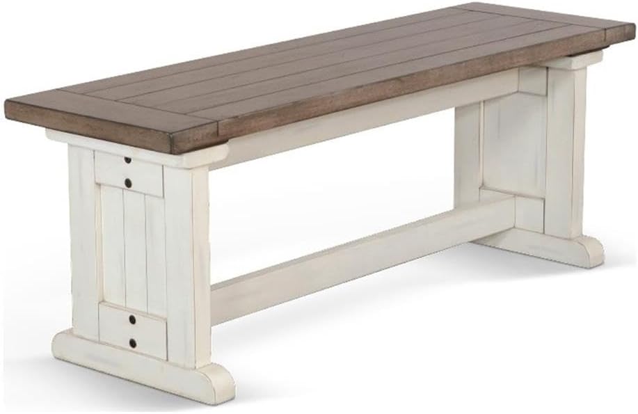 Pemberly Row Modern/Contemporary Farmhouse Wood Dining Bench, Solid Wood, Sturdy and Durable, Kitchen or Dining Seating, Farmhouse Style, Stylish Design