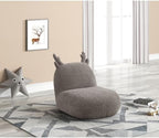 Fluffy Chenille Floor Chair Cute Deer Antler Floor Sofa Unique Animal Shaped Reading Bean Bag Chair for Bedroom and Playroom Decor