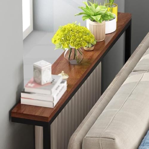 Console Table Decor Entryway Marble Scalloped Tables Behind,entryway Table,Modern Brown Console Table for Hallway Entrance or Living Room Small Side Table with Narrow Design and Sofa Back Sh