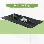 TesNus 63" Modern Dining Table Set for 4,Black Marble Dining Room Table Set for 4-6,Rectangular Sintered Stone Top with Stainless Steel Silver Base 5-7 Piece Kitchen Dining Table Set