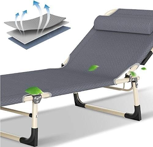 Extra Large Folding Sun Lounger Recliner Chair Adjustable Garden Recliner with 150Kg Support Capacity(Navy)