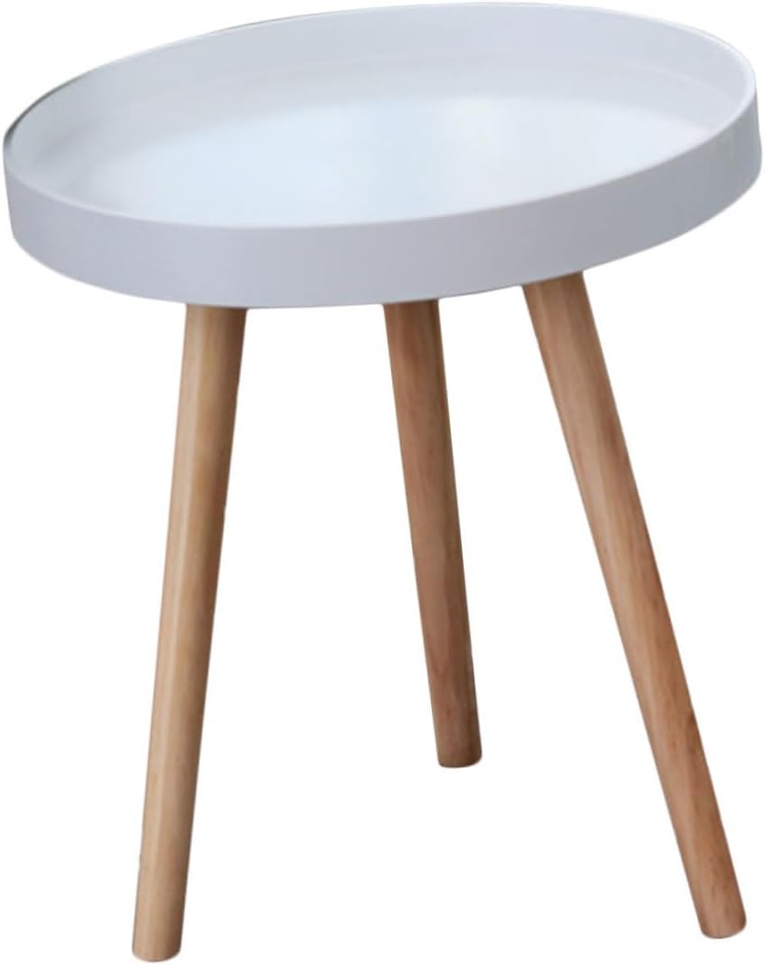 Levemolo Mini Round Sofa Side Table Nordic Style Household Corner Table White for Living Room Balcony Use