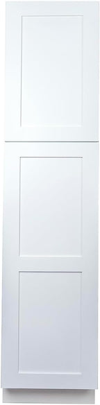 Hollywood Fabiani Design Pantry Wall Kitchen Cabinet - 18 in. W x 24 in. D x 84 in. H, Shaker White - Solid Wood Frame, 1/2-Inch Cabinet-Grade Plywood, Soft-Close Doors, Ready to Assemble