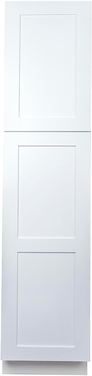 Hollywood Fabiani Design Pantry Wall Kitchen Cabinet - 18 in. W x 24 in. D x 84 in. H, Shaker White - Solid Wood Frame, 1/2-Inch Cabinet-Grade Plywood, Soft-Close Doors, Ready to Assemble