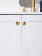 10 Pack 100% Solid 1 inch(25mm) Brushed Brass Cabinet Knobs Decorative Bi-Fold Door Knob Outside Diameter Diecast Bathroom Cabinet knobs