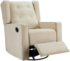 Naomi Home Swivel Rocker Recliner Chair for Adults and Elders, Comfortable Living Room Recliner with 360° Swivel, Manual Reclining with Adjustable Footrest, Ergonomic Back Support