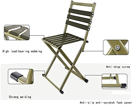 Portable Folding Back Chair Durable Metal Material Long Lasting Household Use Green Color(Green)