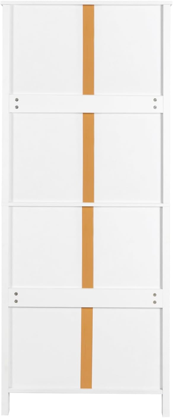 70.87" Tall Kitchen Pantry Storage Cabinet with 4 Doors and Drawer, White Wood Cupboard Locker with and Adjustable Shelves for Kitchen, Dining Room, Living Room, 29.53 inch
