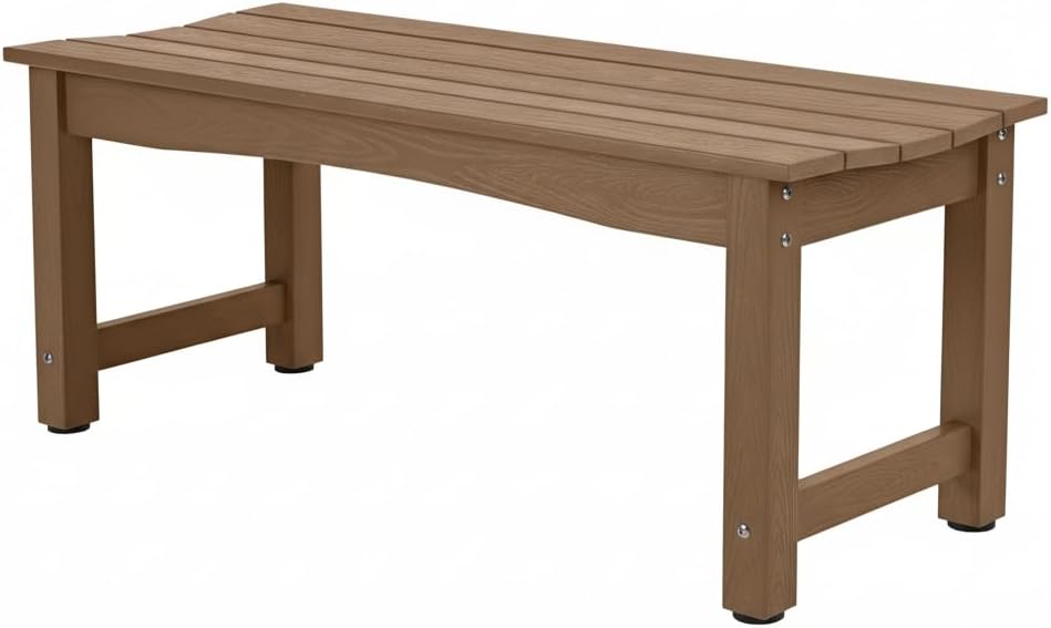 2-Person Outdoor Benches Weatherproof, Poly Lumber Outside Bench, All-Weather Garden Bench for Porch, Backyard and Park, Will not Rot and Fade, Easy Installation, Grey
