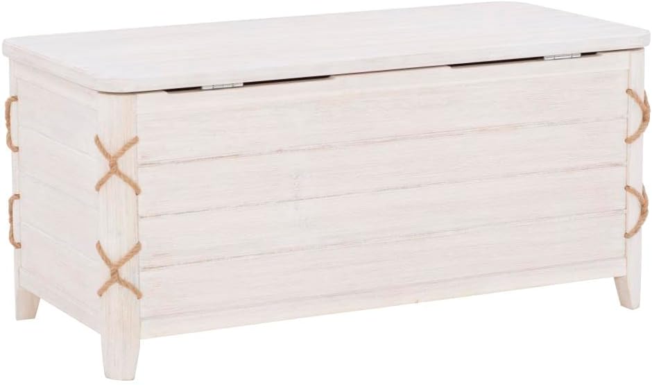 Linon Brosnan Rope Cedar Chest White