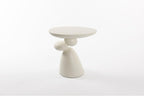 Lucky Stone End Table - Modern Minimalist Fiberglass Side Table for Living Room, Bedroom, Guestroom