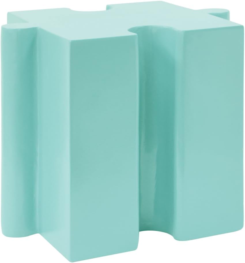 Modular Puzzle-Style Side Table Set with Interlocking Design for Living Room, Bedroom or Office – Sturdy MGO Construction (Light Green -Shape 2)
