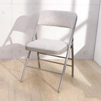 2 Pack Folding Chairs with Fabric Padded Cushion and Back, Commercial Grade Metal Chairs with Comfortable SOFT Fabric Cushion for Home and Office, for Indoor and Outdoor Events (2, White-Fabric)