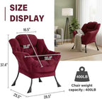 Lazy Chair for Living Room, Modern Soft Reading Chair Accent Contemporary Sofa Chair with Armrests and a Side Pocket for Bedroom, Dorm & Office, Burgundy