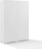 Maykoosh 2-Piece Pantry Set - Distressed White Storage Cabinets - Adjustable Shelving - Modular Design