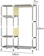 No-Installation Folding Wardrobe Family Bedroom Cloth Art Cabinet All-Steel Frame Rental Room Simple Dormitory Ward