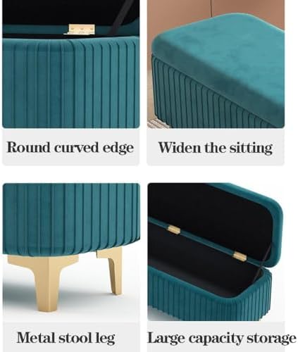 Benches Garden Bench Outdoor Patio Seating Backless Park Chair Lawn Path Slatted Seats,Pink Velvet Storage Bench with Gold Legs, Upholstered Footrest Stool for Living Room, Stylish End of Be