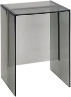 Modern Transparent ABS Side Table, Creative Night Stand for Small Spaces, Simple Plastic Stool, Multifunctional End Table for Living Room, Bedroom, Bathroom(Gray)