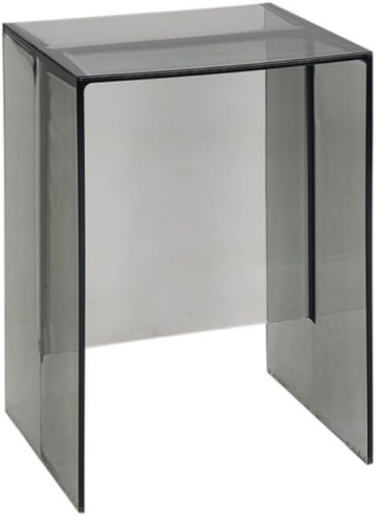 Modern Transparent ABS Side Table, Creative Night Stand for Small Spaces, Simple Plastic Stool, Multifunctional End Table for Living Room, Bedroom, Bathroom(Gray)
