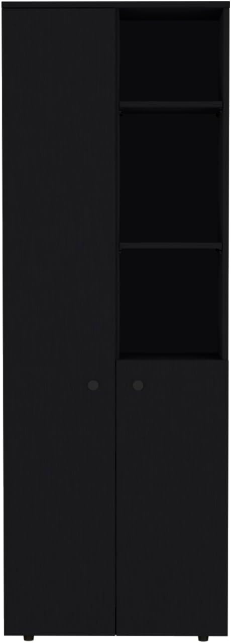 67-Inch Kitchen Pantry - Spacious Storage Cabinet with 3 Doors and 3 Exterior Shelves