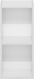 Furinno Fulda Book Shelf, 2-Tier Narrow Storage Cabinet, Bookcase with 10-in Width Storage Shelf, 9.3 x 9.8 x 21.2, for Living Room, Bedroom, Home Office, White