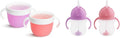 Munchkin® SnackTM Catcher Toddler Snack Cups, 2 Pack, Pink/Purple and Any AngleTM Weighted Straw Trainer Cup with Click LockTM Lid, 7 Ounce, 2 Pack, Pink/Purple