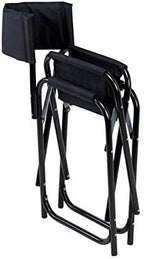 E-Z UP Tall Directors Chair, Seat 31” High, Padded Armrests and Storage Bag, Black