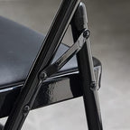 Karl home 4 Pack Black Folding Chairs with Padded Seats for Outdoor & Indoor, Portable Stackable Commercial Seat with Steel Frame for Events Office Wedding Party, 330lbs Capacity