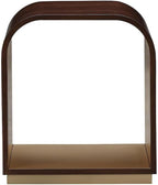Michael Amini Houston Brown Walnut End Table Solid and Manufactured Wood Birch Wood Species Single Piece Sturdy Contemporary Accent Furniture for Living Room