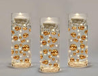 300 Floating Gold Pearls- Large Sizes- Fills 4 Gallons for Your Vases