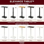 Elevance Height Adjustable Side Table, Black Base, Walnut Top | Sofa Laptop Table for Couch & Bed | Small C-Shape End Table for Home or Office