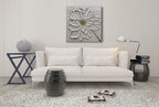 Slyart Hand Paintings 3D Floral Canvas Wall Art 24x24 Inches Abstract White Flower Paintings Modern Contemporary Texture Wall Art White Artwork for Home Decorations