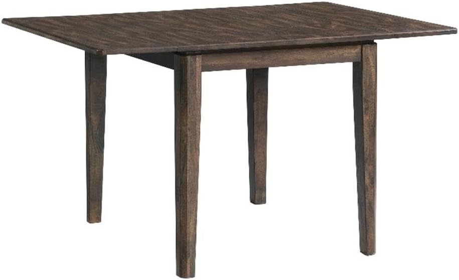 Pemberly Row Contemporary Wood Drop Leaf Table, 50 x 36 x 30 in, Brushed Mango Finish, Solid Mango Hardwood, Hinged Drop Leaves, Square Legs, Versatile Accent Table for Dining or Living Room Use