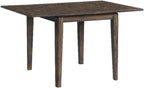 Pemberly Row Contemporary Wood Drop Leaf Table, 50 x 36 x 30 in, Brushed Mango Finish, Solid Mango Hardwood, Hinged Drop Leaves, Square Legs, Versatile Accent Table for Dining or Living Room Use