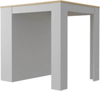 Contemporary Kitchen Island + Pantry Cabinet Combo, Kitchen Storage, White and Light Oak Freestanding Set, Cupboard, with Prep Space and Ample Storage