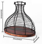Wine Cork Holder Decorative Wine Stopper Container Wine Cork Storage with Wooden Bottom Cork Collector Basket Kitchen Decor for Wine Lover Gift (Rustic Bronze)